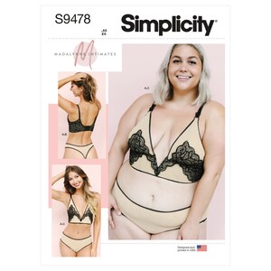 Misses&#39; Underwear, Underwire Bras and Panties - Simplicity S8228