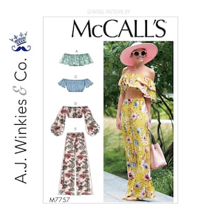 Misses' Off the Shoulder Tops and Pants - McCall's M7757