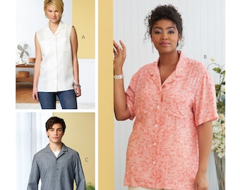 Butterick B6846 Unisex Button-Down Shirts