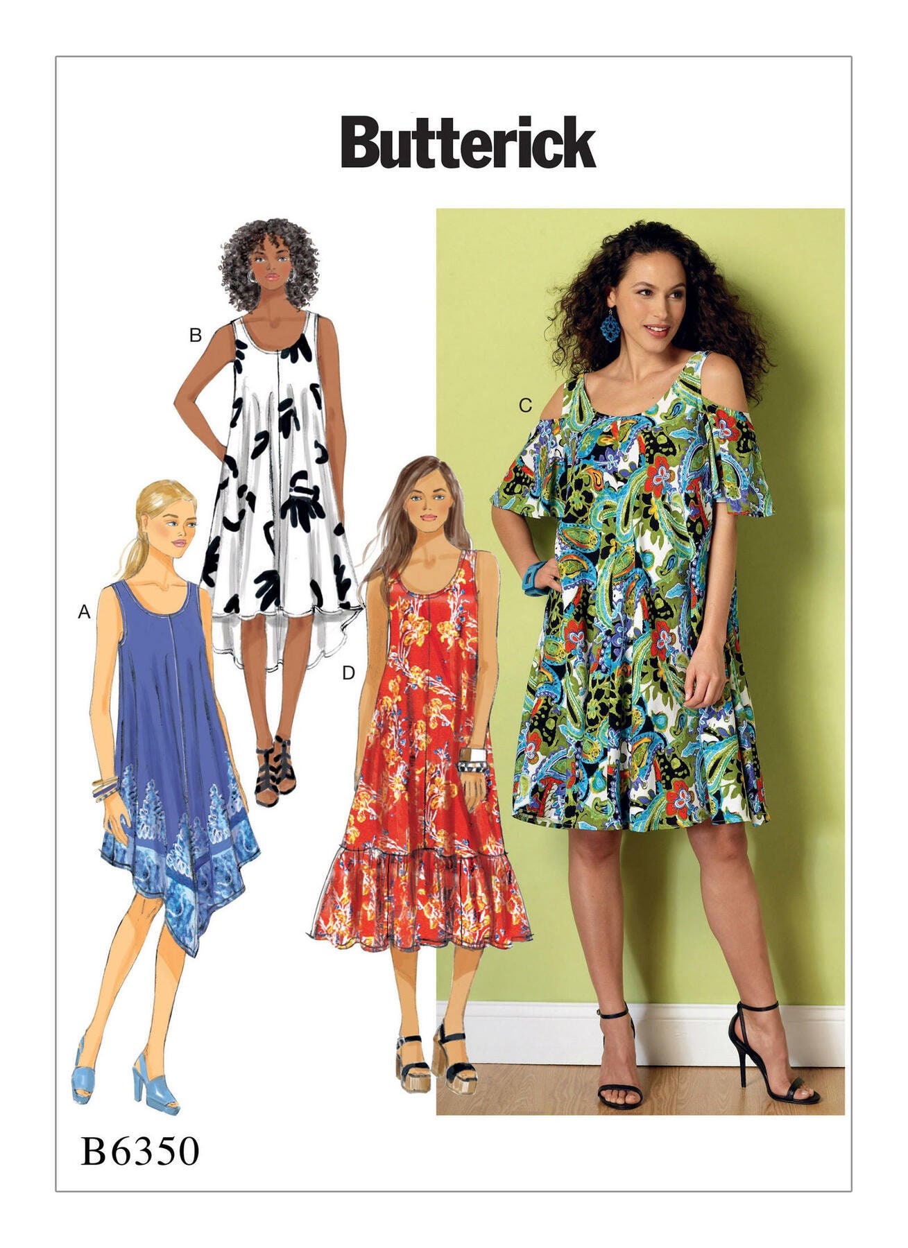Butterick B6350 Misses' Sleeveless and Cold-Shoulder Tent Dresses