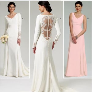 Butterick B5779 Women&#39;s&#39; - Misses&#39; Wedding Elegance Lace-Back Dress with Train