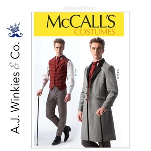 Victorian Edwardian - Steampunk Notch Collar Coat, Vest, Pants and Tie - McCalls M7003