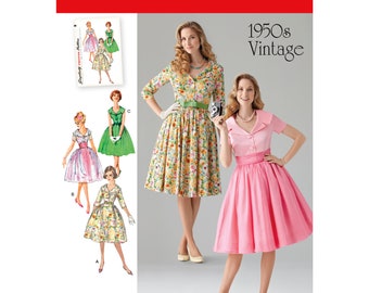 Simplicity 1459 Misses' & Miss Petite 1950s Vintage Dress