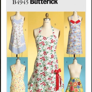 Full-Length and Waist Aprons - Butterick B4945