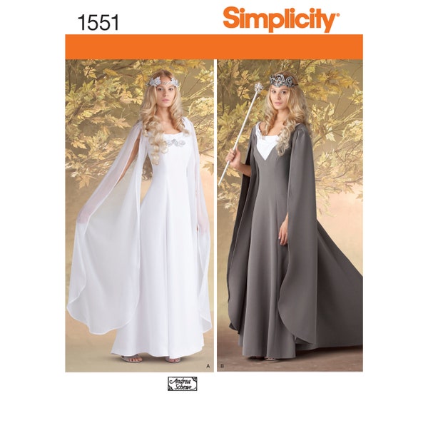 Simplicity S1551 Hobbit Elven Queen Galadriel Misses' Costumes