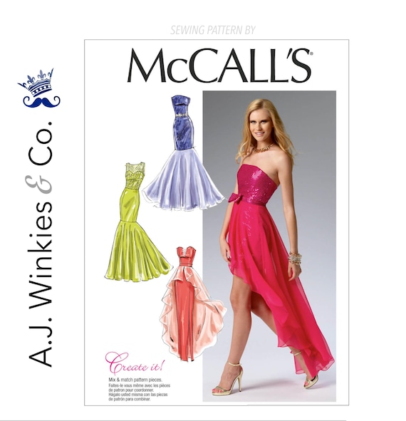 Misses' Formal Flounce Dresses - Mccall's M6838 - Etsy Misses' Formal Flounce Dresses - Mccall's M6838 - Etsy