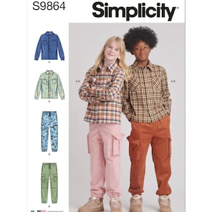 Einfachheit S9864 Mädchen und Jungen Shirt und Cargohose