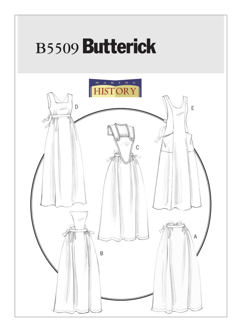 Butterick B5509 Historical House-Hold Servant Aprons image 0