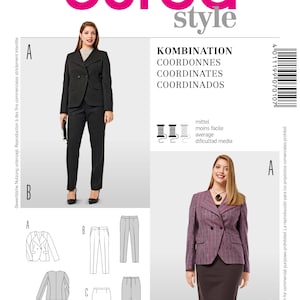 Burda Style 7010 Combination, Blazer, Crease Trousers, Pencil Skirt  Size (18-28)