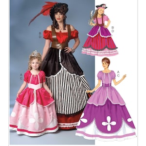 Butterick B6113 Misses'/Girls' Versatile Floor-Length Dress & Top Costumes