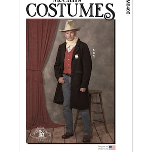 Mens&#39; Western &quot;Yellowstone&quot; Costumes Coat, Vest and Neckerchief - McCall&#39;s M8400