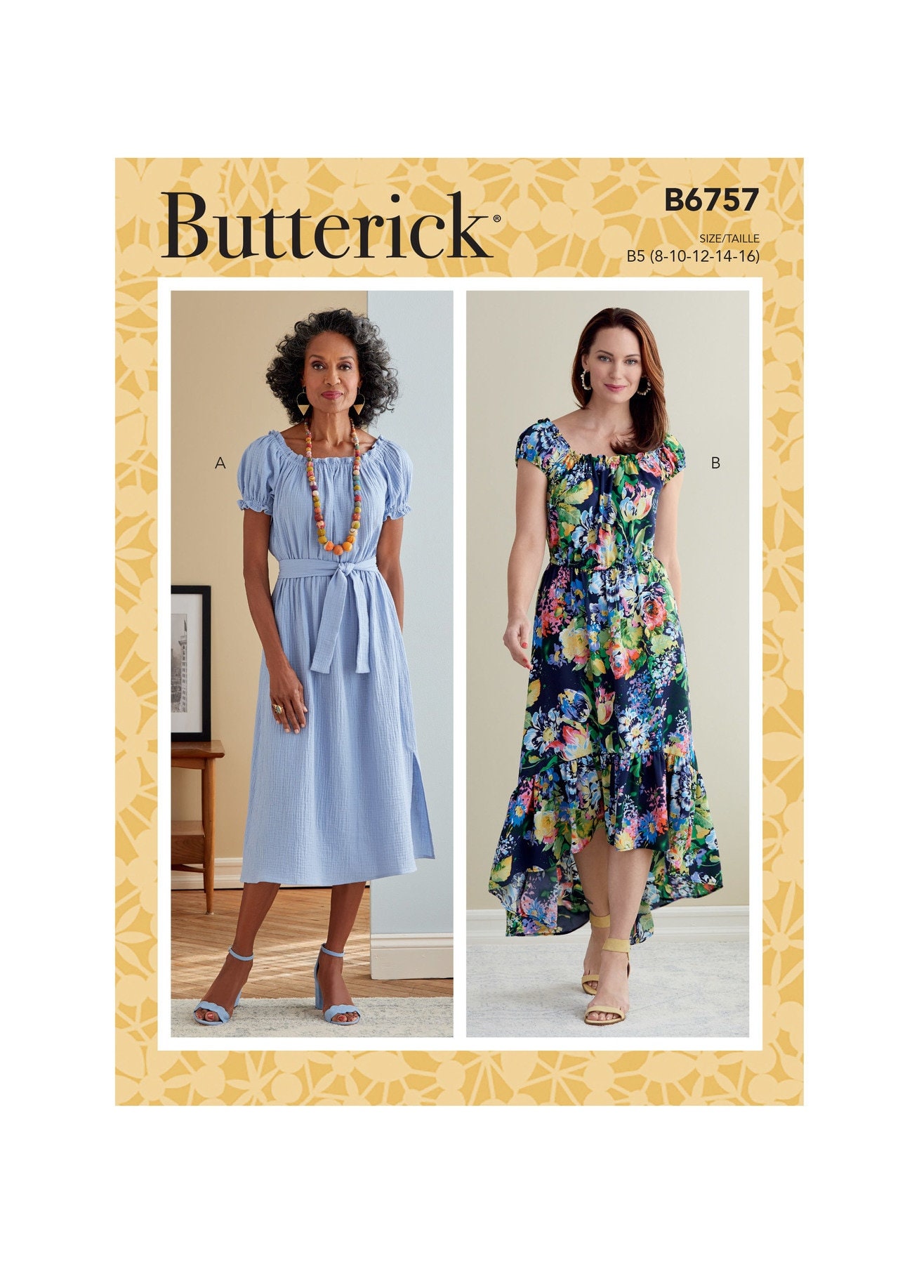 Butterick B6757 Misses' Dresses & Sash | Etsy