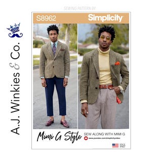 Men's Lined Blazer - Simplicity S8962