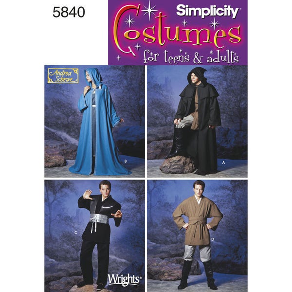Simplicity 5840 Capes and Jedi Styled Tunic for Adults' & Teens'
