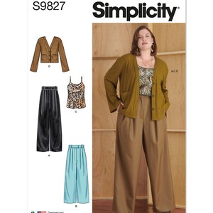 Women&#39;s Pants in Two Lengths, Camisole and Cardigan - Simplicity S9827