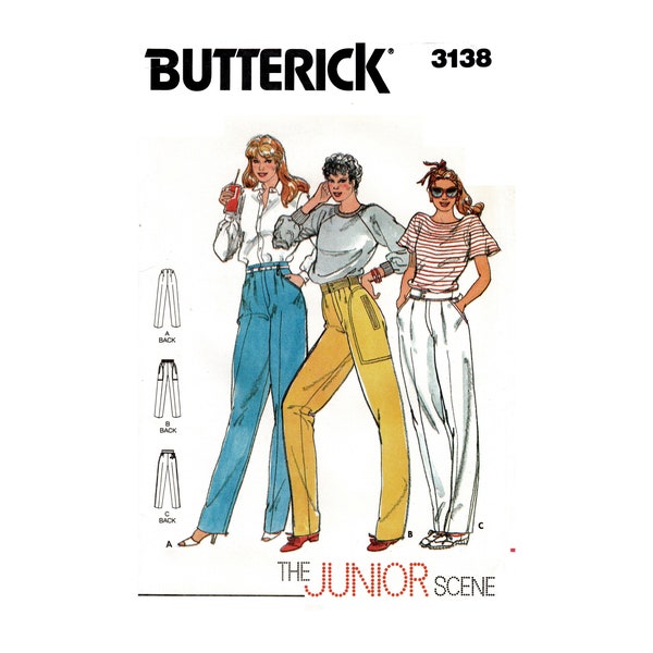 Butterick 3138 Junior Proportioned Pants Narrow, Tapered or Straight Legged