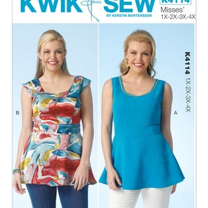Kwik Sew K4114 Women&#39;s Diamond-Neck Tops