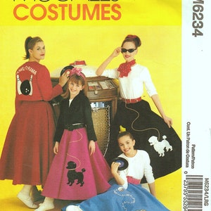 McCall's M6234 Misses' and Girls' Poodle Skirt 1950s