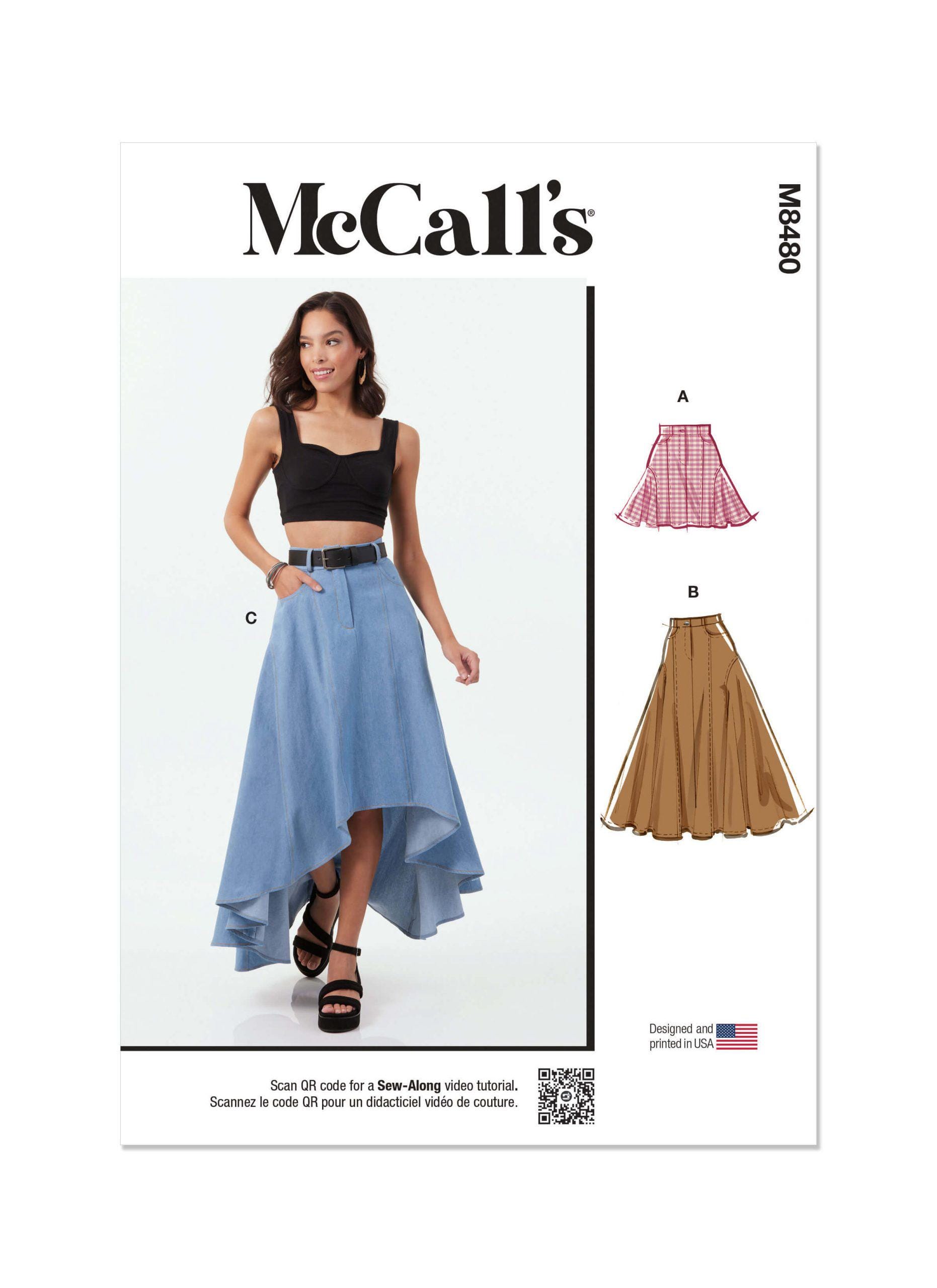 Misses' Skirt in Three Lengths - Mccall's M8480 - Etsy
