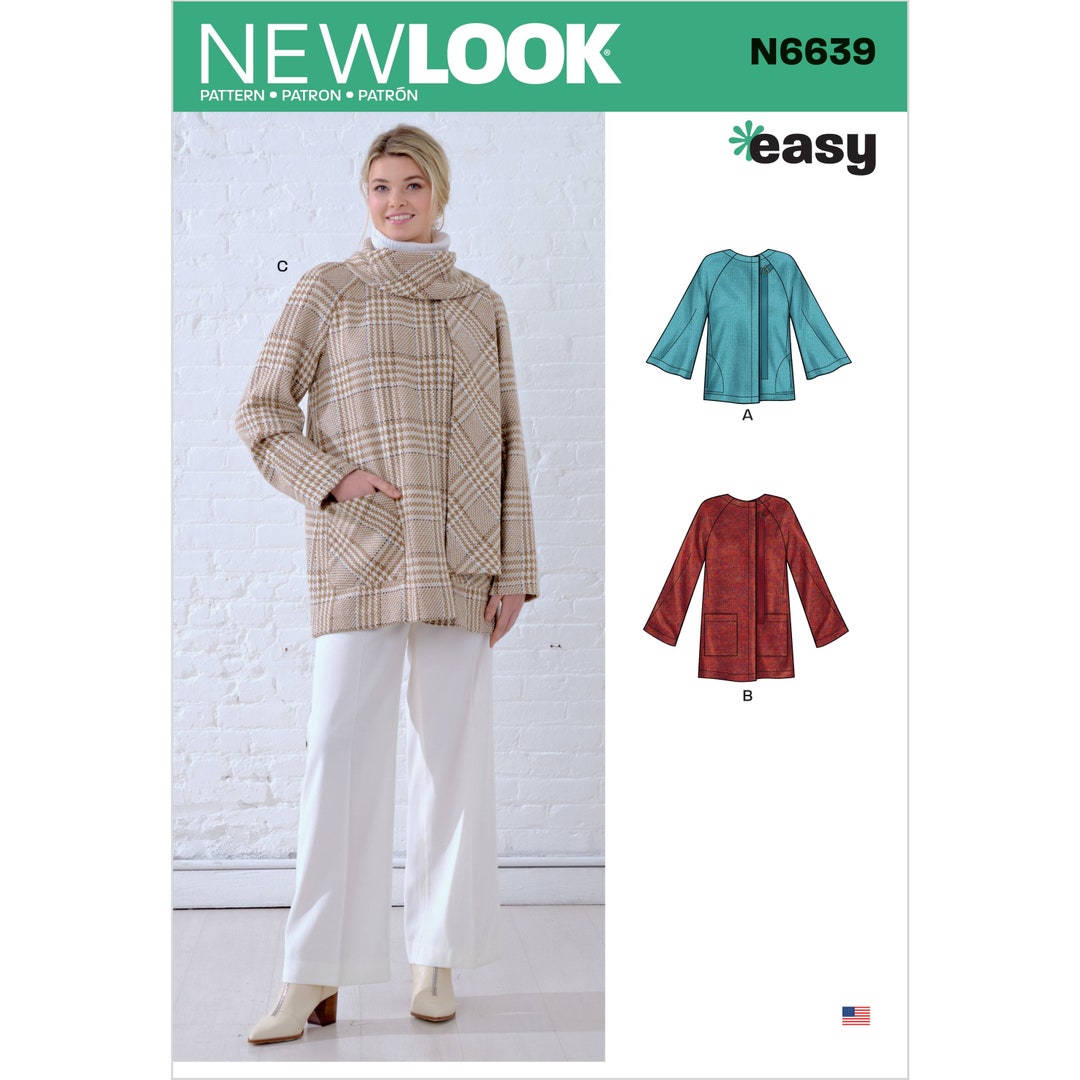 New Look N6639 Misses' Poncho and Jackets Size: A - Etsy