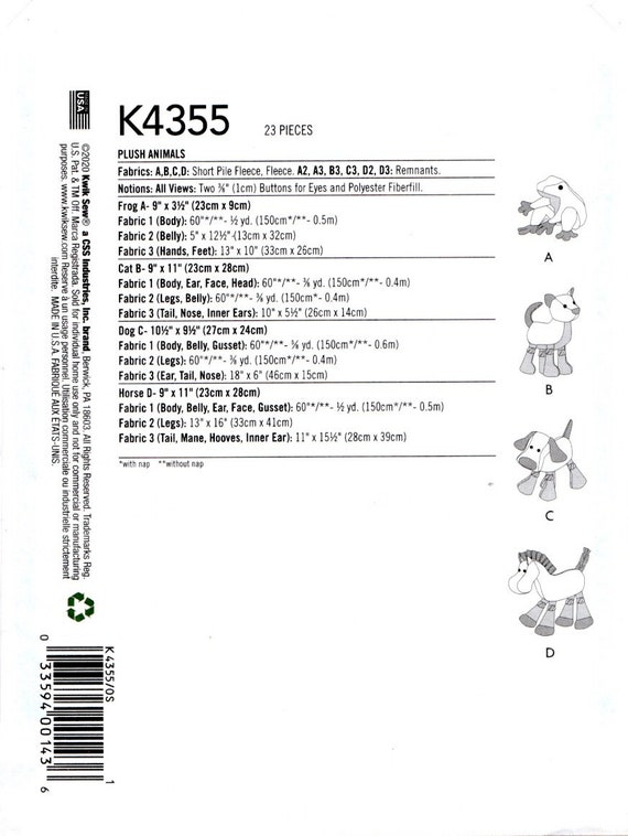 10 M'S US (28cm) McCall's 8294 Sewing Needlecraft Accessories