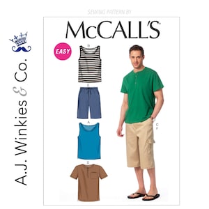 Men's Tank Tops, Henley T-Shirts and Shorts - McCall's M6973
