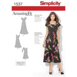 Simplicity 1537 Misses&#39; and Plus Size Amazing Fit Dress patterns included for slim, average and curvy fit