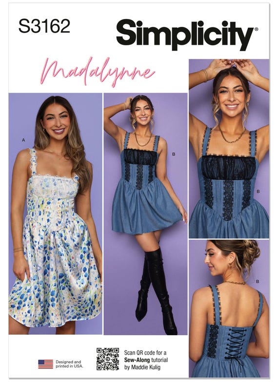 Misses' Corset Dress in Two Lengths by Madalynne - Simplicity