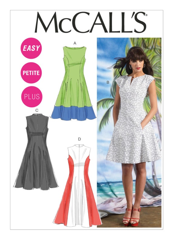 Misses'/Women's Petite Lined Fit and Flare Dresses - McCall's M6741 Misses'/Women's Petite Lined Fit and Flare Dresses - McCall's M6741