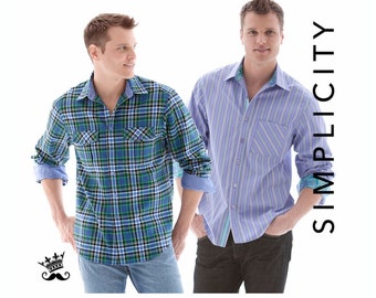 Chemise pour homme Simplicity 1544 avec variantes de tissu