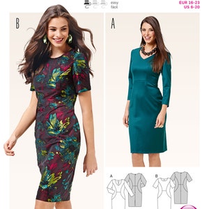 Vestidos justos com painéis da Misses - Burda Style 6605