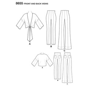 Simplicity S8655 Pantalon taille haute et haut à nouer Misses de Mimi G Style image 6