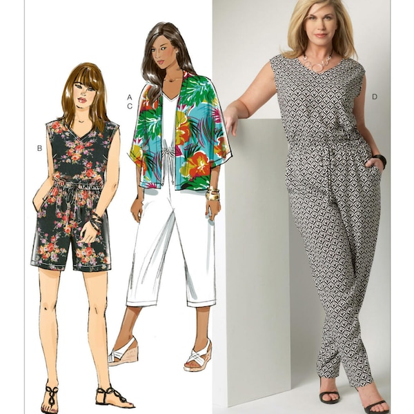 Butterick B6224 Women's Kimono Jacket, Jumpsuit and Romper