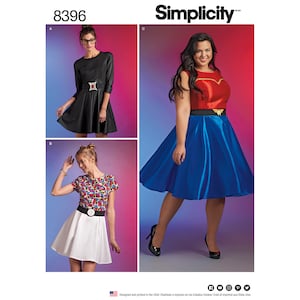 Simplicity S8396 Plus Size Belted Skater Cosplay Dress