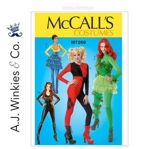 Harlequin, Poison Ivy, Cat Woman Inspired Bodysuits and Ruffled Skirts - McCall's M7269