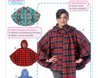 Misses' Ponchos with Hood Variations - McCall's M7202