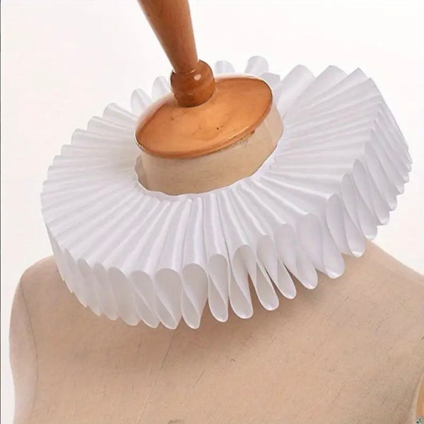 Gothic Elizabethan Ruff Collar Neck Ruffle, Multi-layer Pleated Photography Props Halloween Cosplay