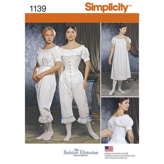 Simplicity S1139 Misses' Victorian Era/civil War Undergarments -  Canada