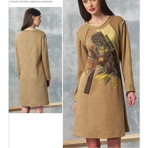 Vogue  V1459 Misses&#39; Raglan Sleeve Dress with Appliqués