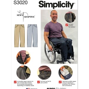 Simplicity Unisex S3020 Adaptive Jeans by Sewn Adaptive