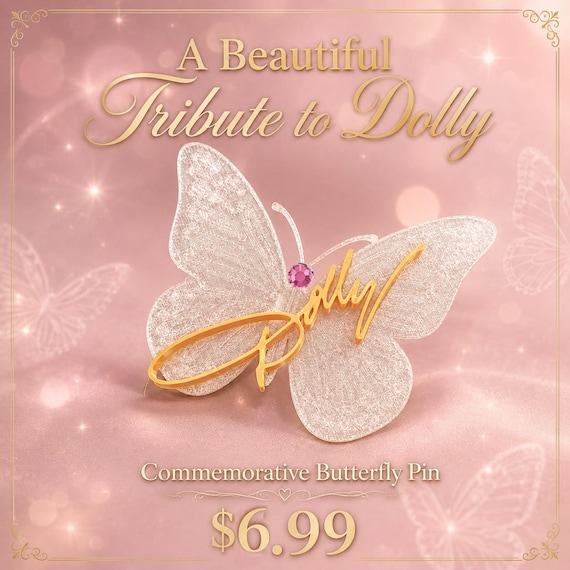 Dolly Parton beautiful Commemorative Butterfly pin