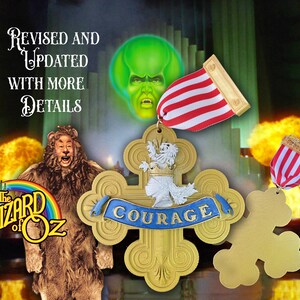 Cowardly Lion Courage Medal from 1939 Wizard of Oz Movie.  NEW IMPROVED