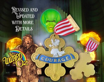 Cowardly Lion Courage Medal from 1939 Wizard of Oz Movie.  NEW IMPROVED