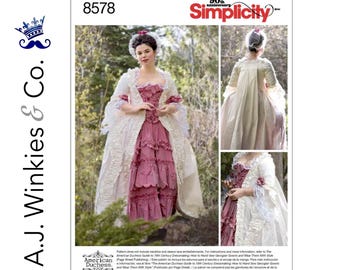 Misses' 18th Century Round Gowns & Stomacher - Simplicity S8578