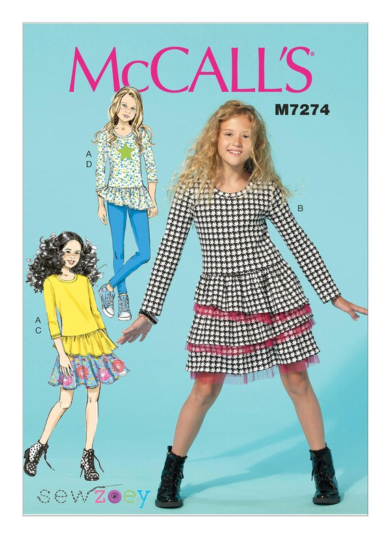 Mccall's M7274 Children's/girls' Tops Dress | Etsy