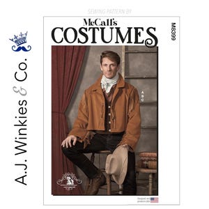 "Herren Western ""Yellowstone"" Kostüme Jacke, Weste und Halstuch - McCall's M8399."