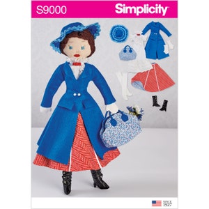 Mary Poppins 17&quot; Stuffed Doll and Clothes - Simplicity S9420 / Kwik Sew K4306