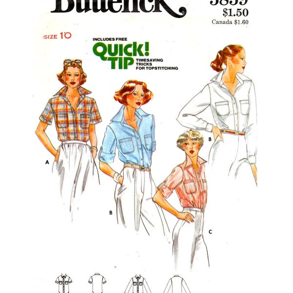 Butterick 5859 Misses Semi-Fitted Shirts