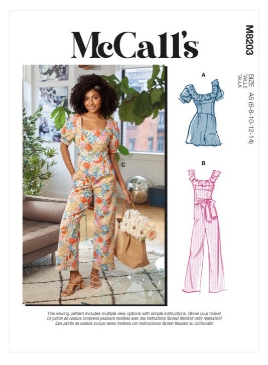 ミセス用ロンパース、ジャンプスーツ、サッシュ - McCall's M8203