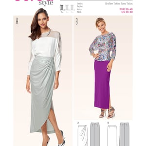 Misses&#39; Slim Cut Evening Skirts - Burda Style 6648